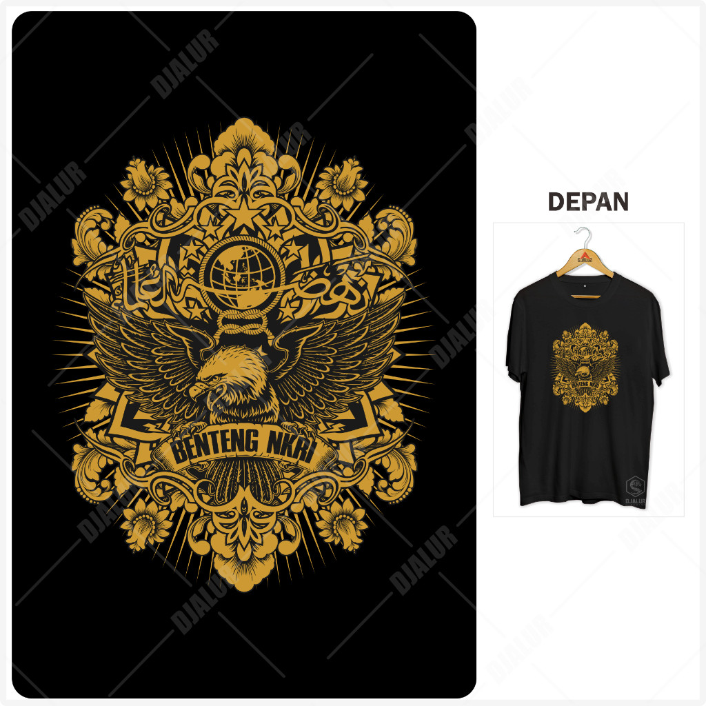 Kaos NU Nahdlatul Ulama Benteng NKRI Kaos Distro Muslim Islami Premium Cotton Combed 30s