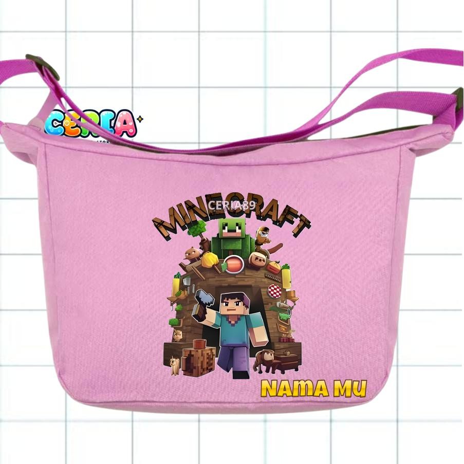 Tas Selempang mengaji sekolah Anak Tas Serut Anak Motif Minecraft Lego Games Tas Selempang Serut Ana