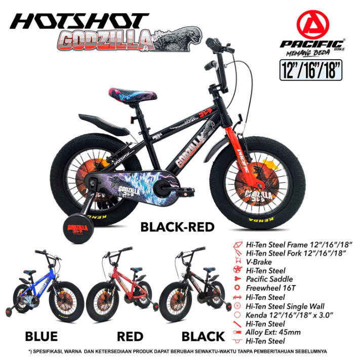 SEPEDA BMX ANAK LAKI-LAKI 12" PACIFIC HOTSHOT GODZILLA