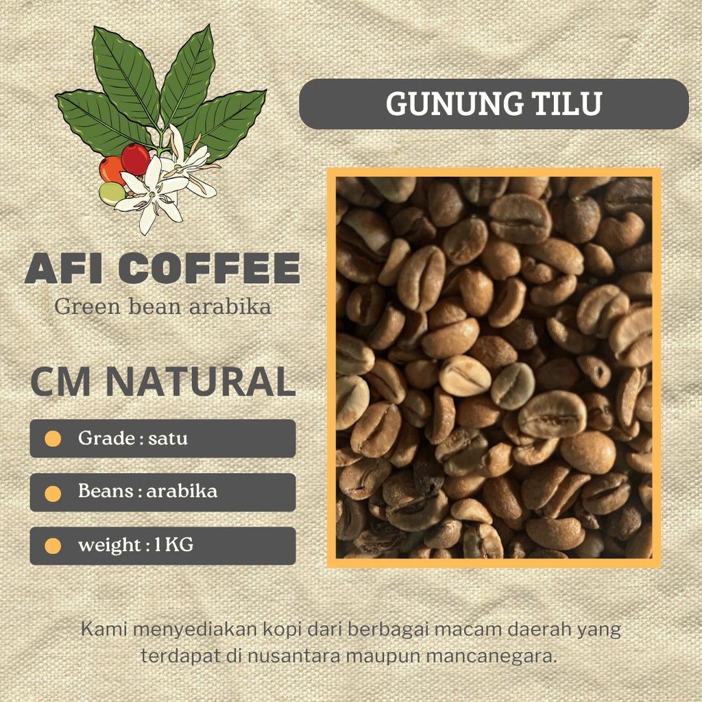 

Green bean arabika Cm - Natural | Biji kopi mentah