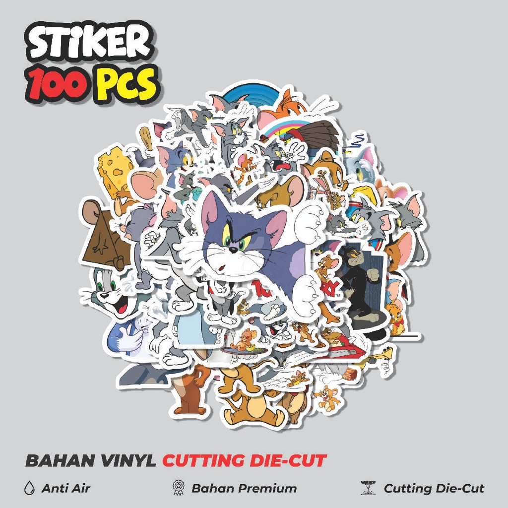

Terbaru! 50 pcs Stiker TOM and JERRY SERIES Dekorasi Lucu Kreatif untuk Notebook, Skateboard, HP