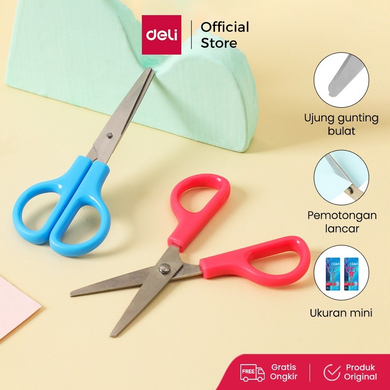 

Deli Gunting Sekolah / School Scissors Ujung Bulat Aman Untuk Anak E6020