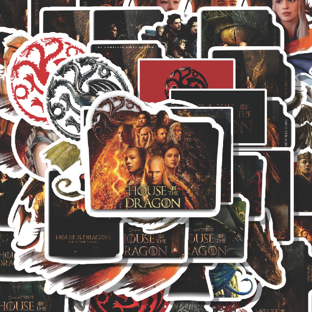 

100PCS Lucu Stiker House Of The Dragon [Rumah Naga] Stiker Aesthetic Stiker Anti Air Stikers Berperekat Waterproof sticker decal buat Motor Helm Buku Journal Koper Casing HP Laptop Botol Minum Hadiah anak