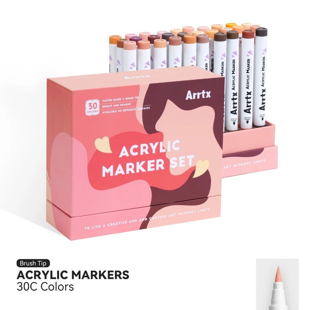 

arrtx acrylic marker set 30 skin tone colors