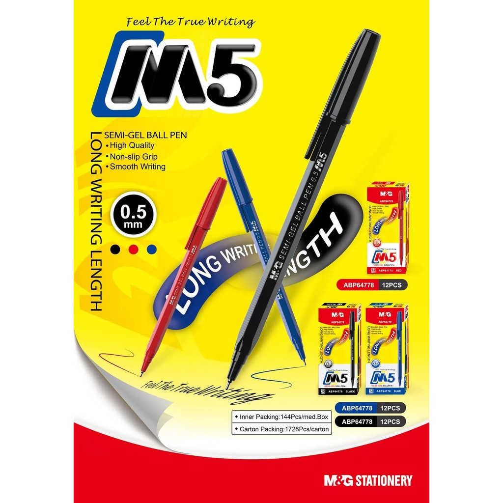 

M&G M5 0.5mm Semi Gel Ball Pen ABP64778