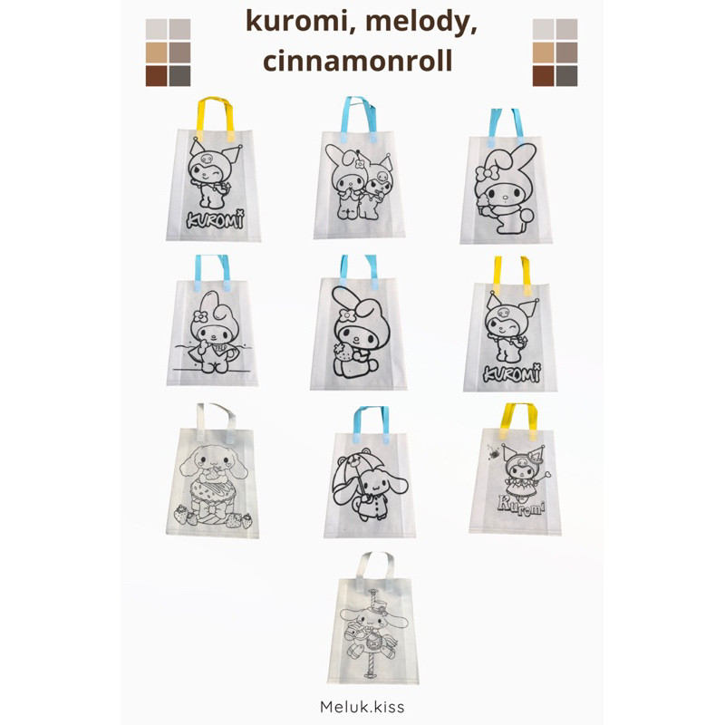 

spounbound mewarnai mix 50pcs. cewe, cowo, kuromi, melody, dan cinnamonroll