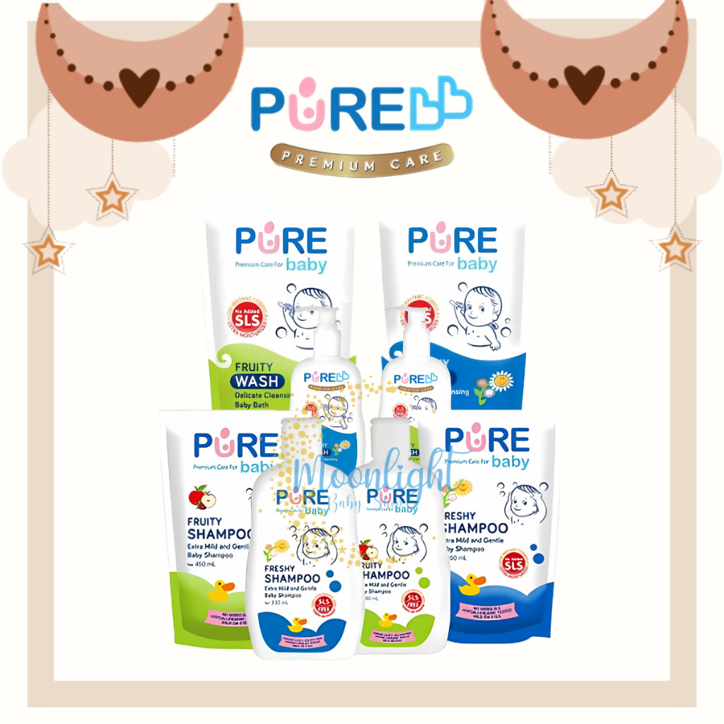 PURE Baby Bath Shampoo Liquid Soap Sensitive Skin Sabun Sampo Bayi untuk Kulit Sensitif PURE BB