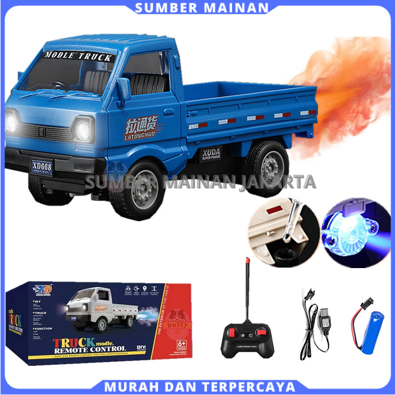 Mobil Remote Control Truk Bak Terbuka RC – Batre Cas + Efek Asap + Lampu & Musik