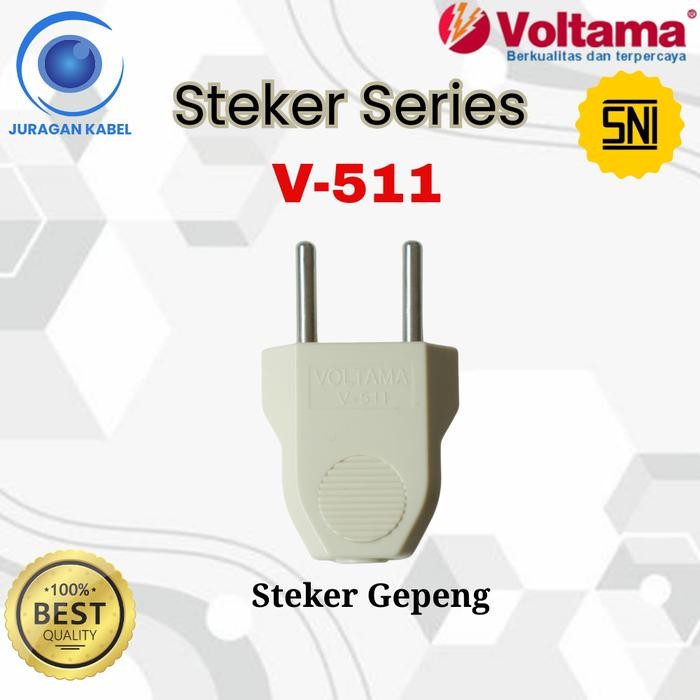 Steker Gepeng Voltama Original Cream V-511 Original