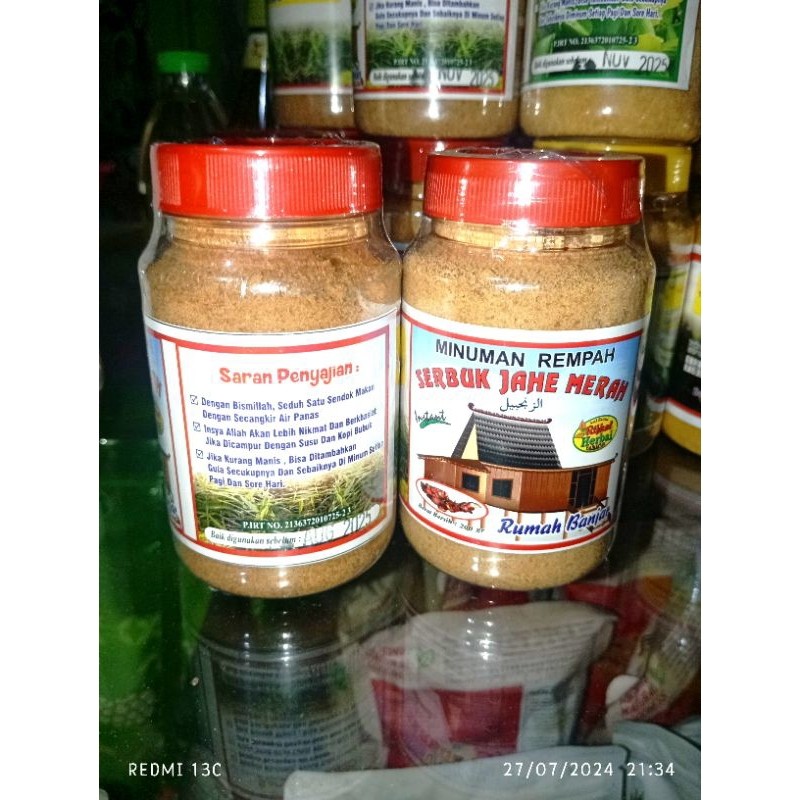 

Minuman Rempah Serbuk Jahe Merah plus gula - kemasan toples 200gr - ARM