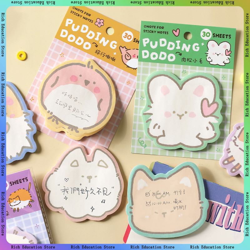

Cute Animal Sticky Notes Memo Pad Non-Standard Shape Student Use Cartoon Multipurpose Removable Writing Pads Office Supplies