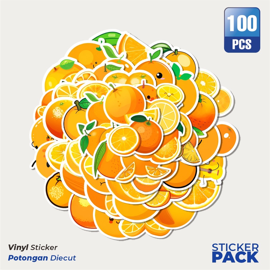 

Super Hemat! 100 PCS Stiker Stiker Cute Orange Fruit [Buah Jeruk] Waterproof Aesthetic- Untuk Laptop, Motor, dan Helm - Paper Stationery Pack