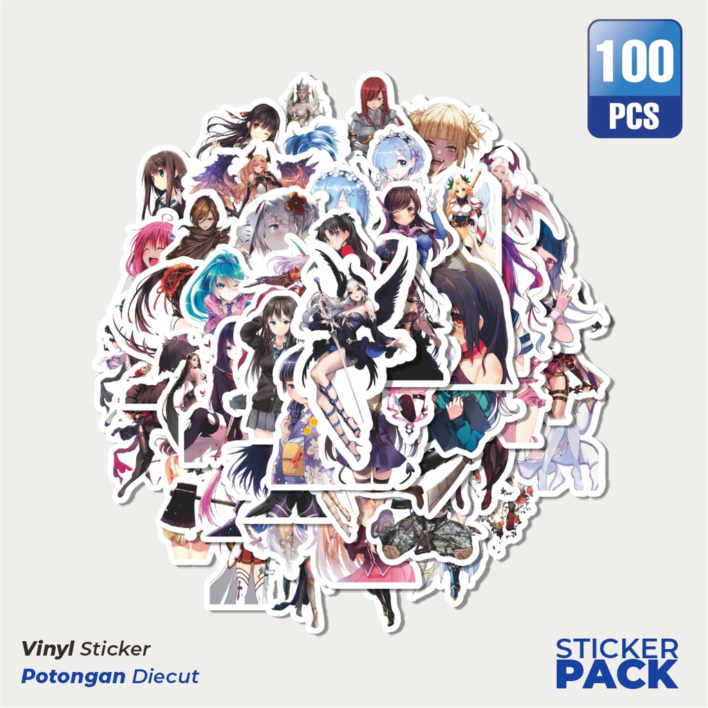 

Super Hemat! 100 PCS Stiker Acgn Beauty Girls Series Character Mix Waterproof Aesthetic- Untuk Laptop, Motor, dan Helm - Paper Stationery Pack