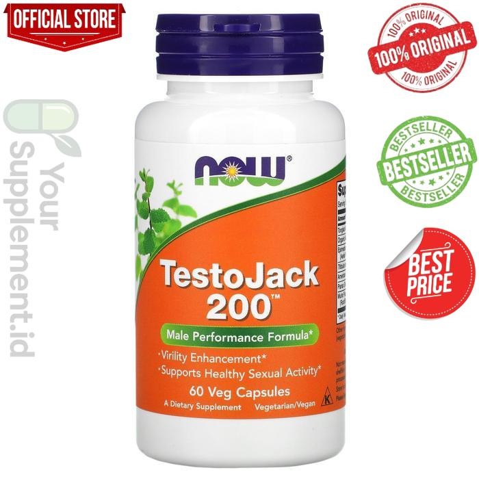 Now Foods TestoJack 200 60 Capsules Kesehatan Energi Pria Dewasa - 60 Caps