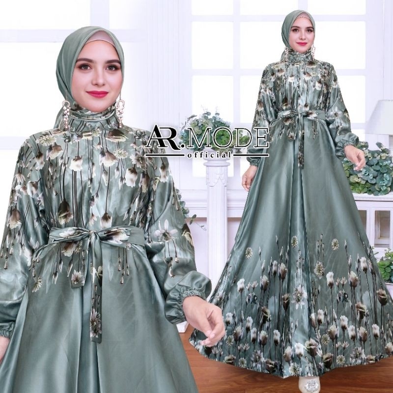 Gamis SET HIJAB Segi Empat Silk Allsize dan Jumbo