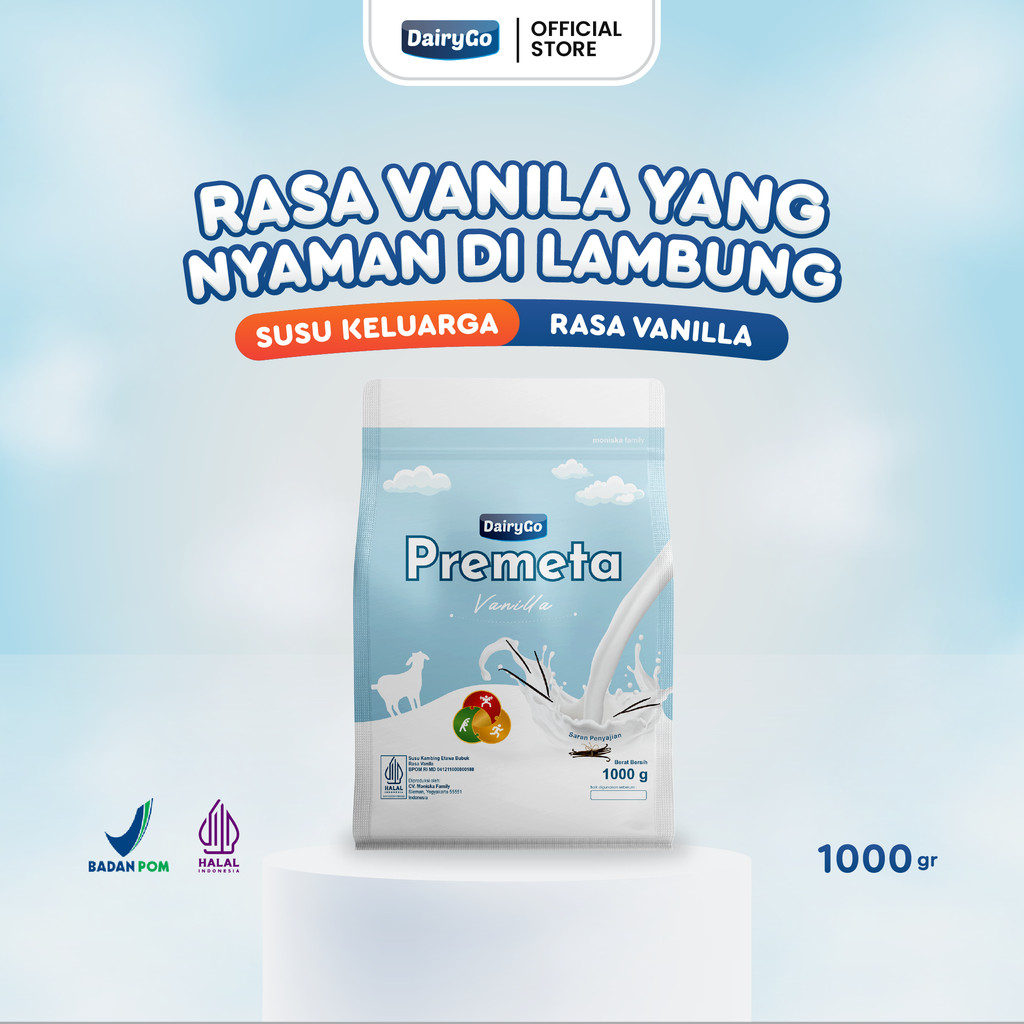 

Susu Kambing Etawa Bubuk Rasa Vanila 1 Kilogram Bantu Lancarkan Pencernaan DairyGo