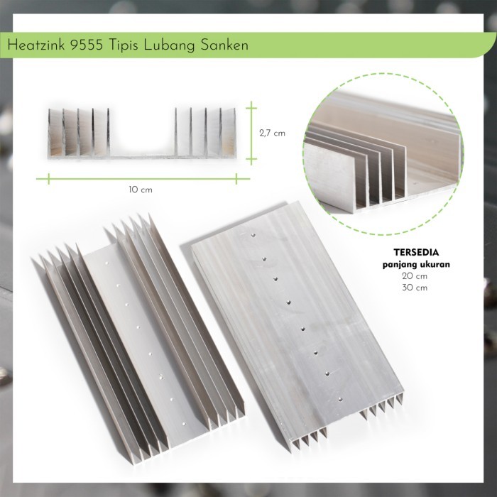 Heatsink HZ Pendingin 9555 5 sirip TIPIS 10 / 20 / 30 / 40 cm Sanken