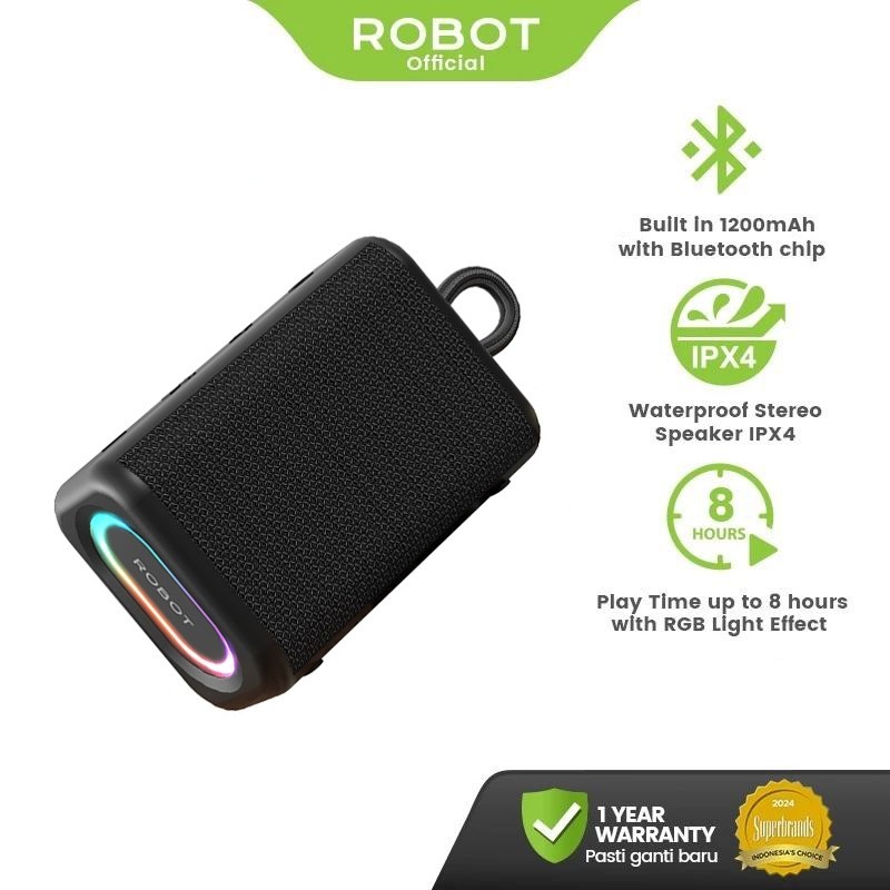 [ SPEAKER RB-180 ]- NEW Robot RB180 Portable Speaker Outdoor Mini Bluetooth 5.4 RGB Waterproof IPX4 