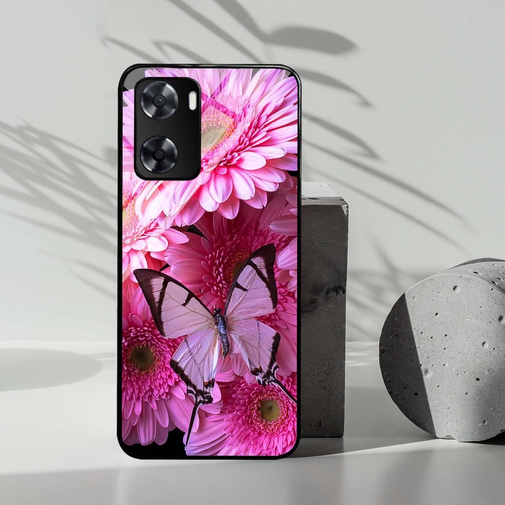 Case Kilau Oppo  A57 2022 New | Casing Hp Oppo | Pelindung Smartphone | Motif Flower