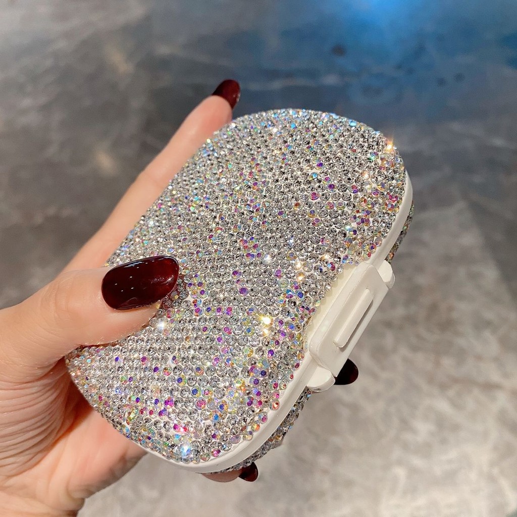 Daily Pill Box Glitter Storage Box Pill Boxes Pill Container With Rhinestones Compartment Travel Pil
