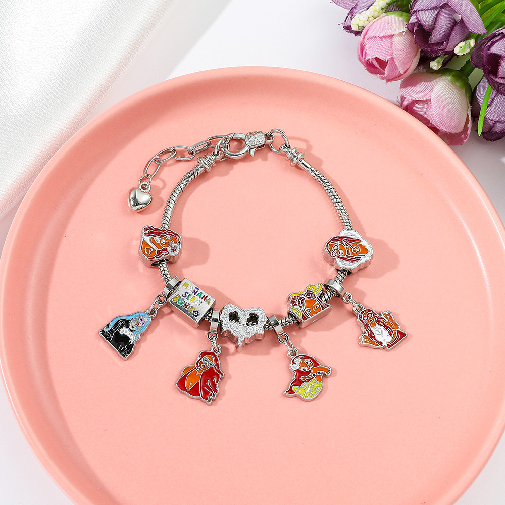 

Karol G Mañana Será Bonito Charms Bracelet Fashion Cute Singer Beads Pendant Bangle Women Metal Enamel Hand Chains Jewelry Gifts