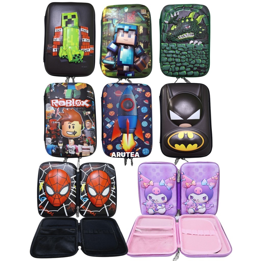 

COD Arutea - Tempat Pensil Anak Waterproof Motif Timbul Spiderman & Batman