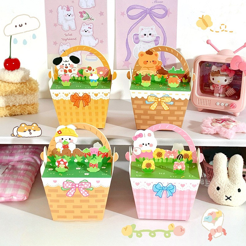 

[HARU] Garden of Flower Series Square Goodie Box Hampers Gift Packaging Bag Kantong