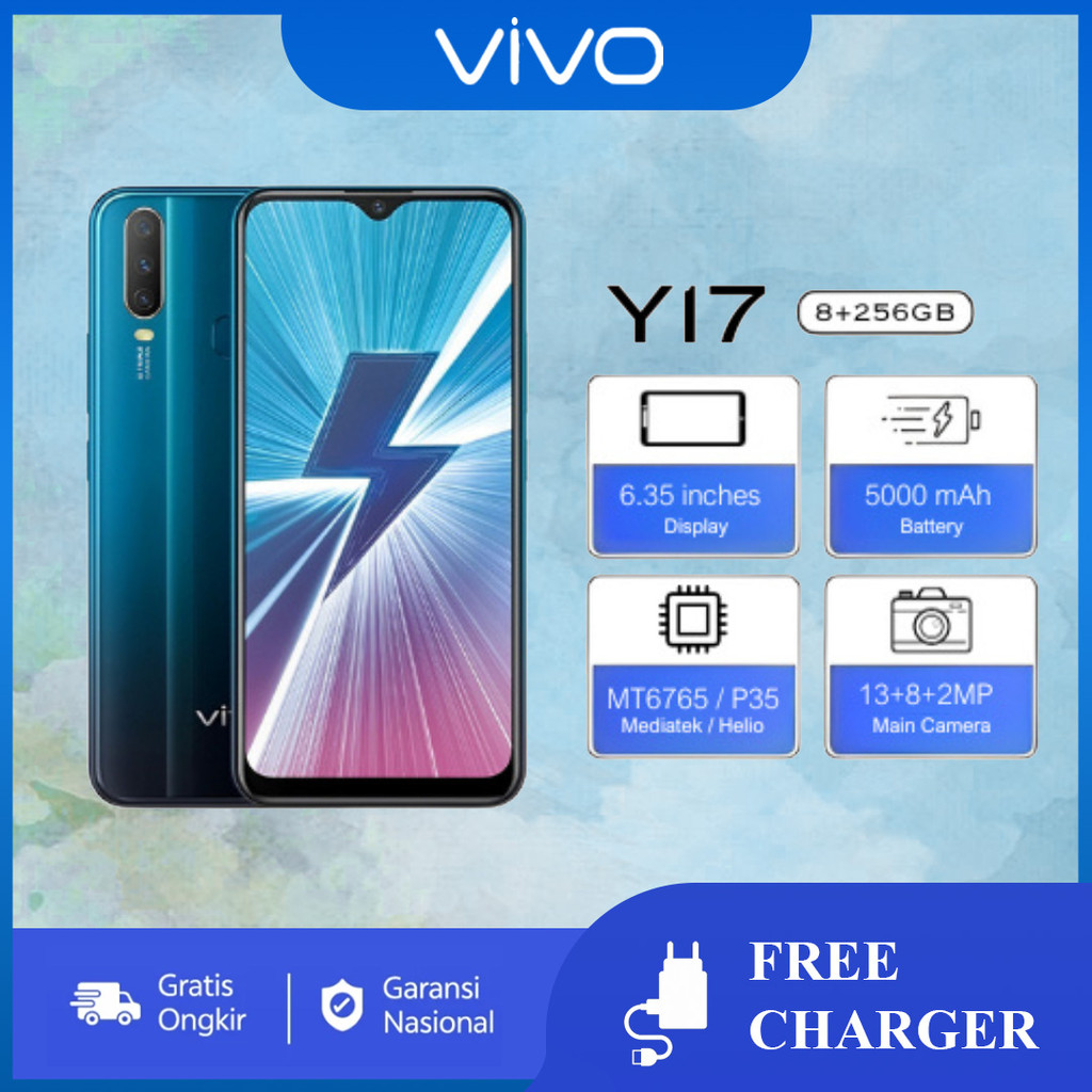 VIVO Y17 terbaru HP Murah Cuci Gudang RAM 8GB+256GB Baterai 5000mAh Fast Charging Handphone Android 