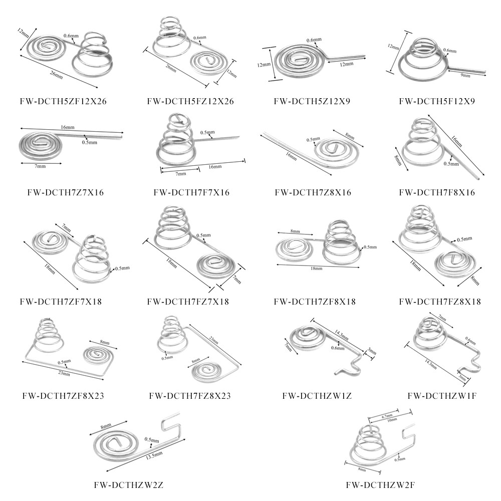10pcs/lot AAA battery contact spring positive and negative spring for toy PCB 7x16MM