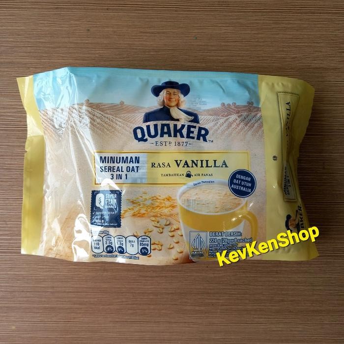 

[TERLARIS] QUAKER Oat Cereal 3in1 BPOM 3 in 1 Sereal Instant Varian Rasa Harga per Bungkus isi 8 Sachet - Vanilla[TERLARIS ]