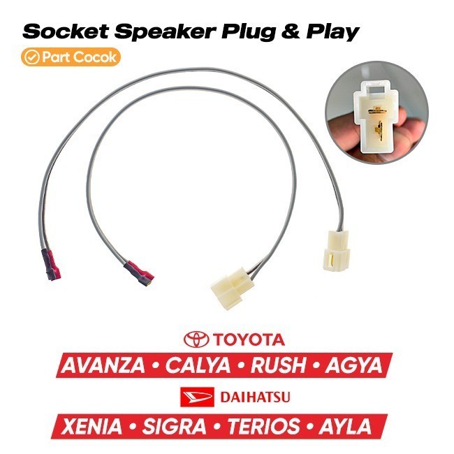 Kabel soket PNP speaker mobil Toyota Daihatsu avanza / xenia / calya / sigra / rush / terios / agya 