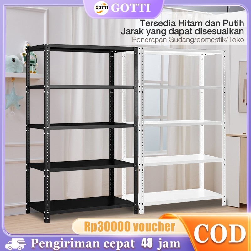 

Rak Besi Siku 5 susun rak dapur Rak gudang Serbaguna Rak Aquarium 90x40x180CM