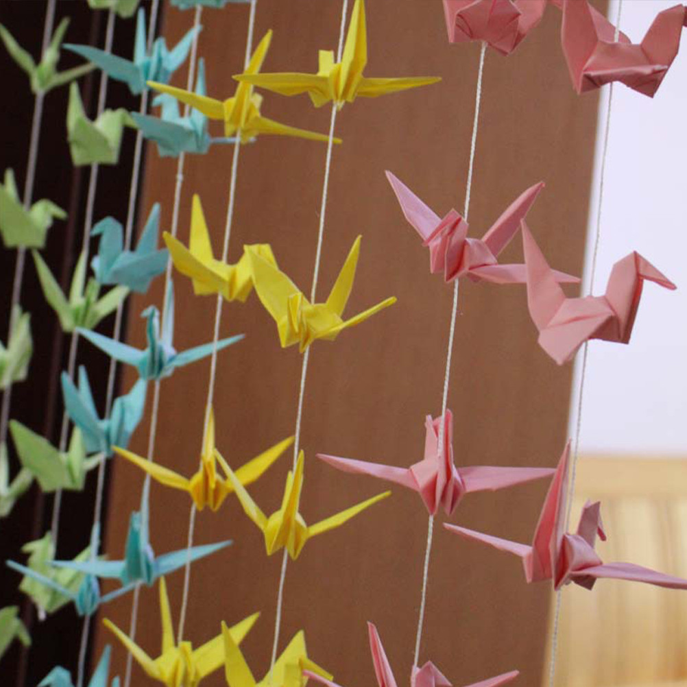 

100 Pcs Thousand Paper Crane Decoration Decorations Origami Folding DIY