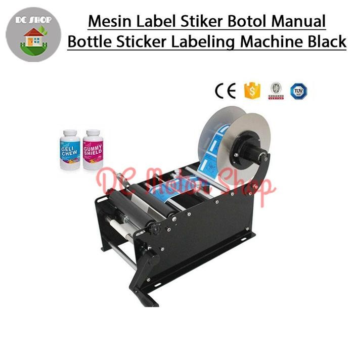 Mesin Label Stiker Botol Manual /Bottle Sticker Labeling Machine Black - Mesin Label Stiker Botol