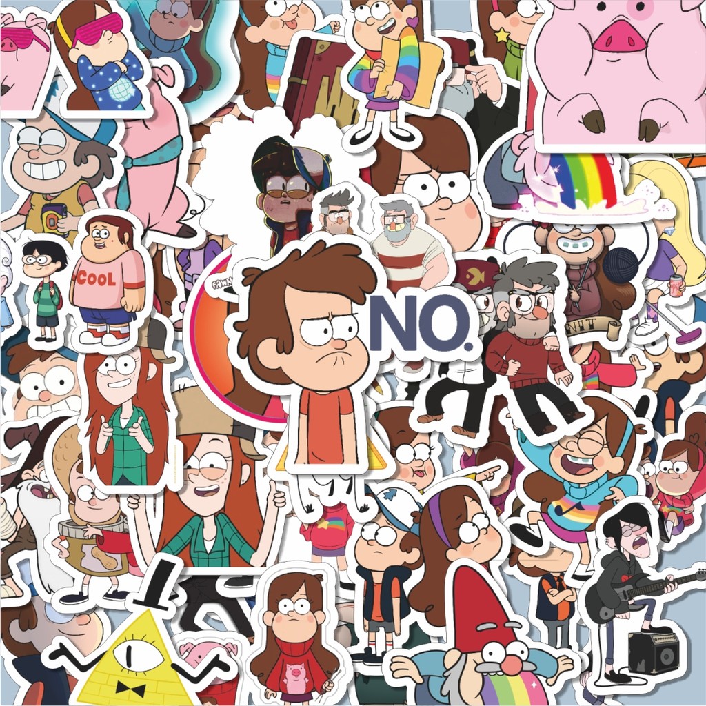 

100PCS Lucu Stiker Kartun Series Gravity Falls Karakter Mix 3 Stiker Aesthetic Stiker Anti Air Stikers Berperekat Waterproof sticker decal buat Motor Helm Buku Journal Koper Casing HP Laptop Botol Minum Hadiah anak