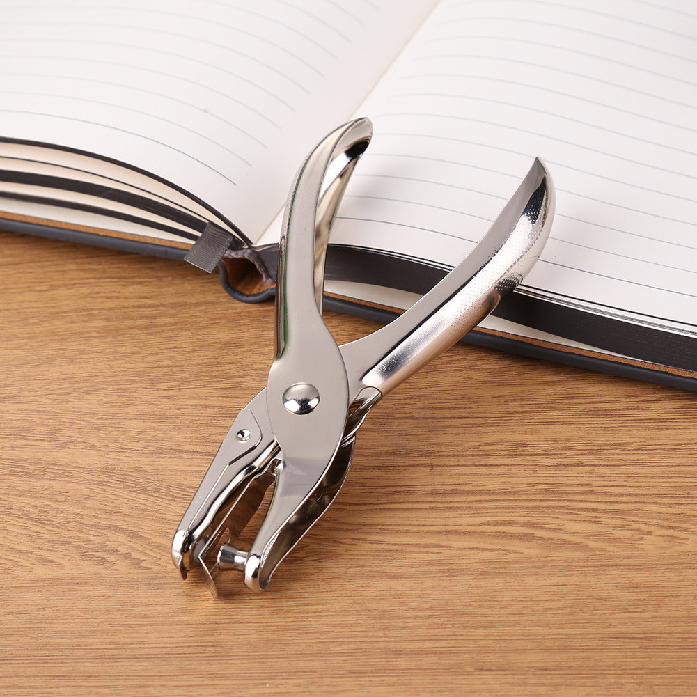 

Page Single Hole Puncher Portable Handle Punch Home School Office Tool