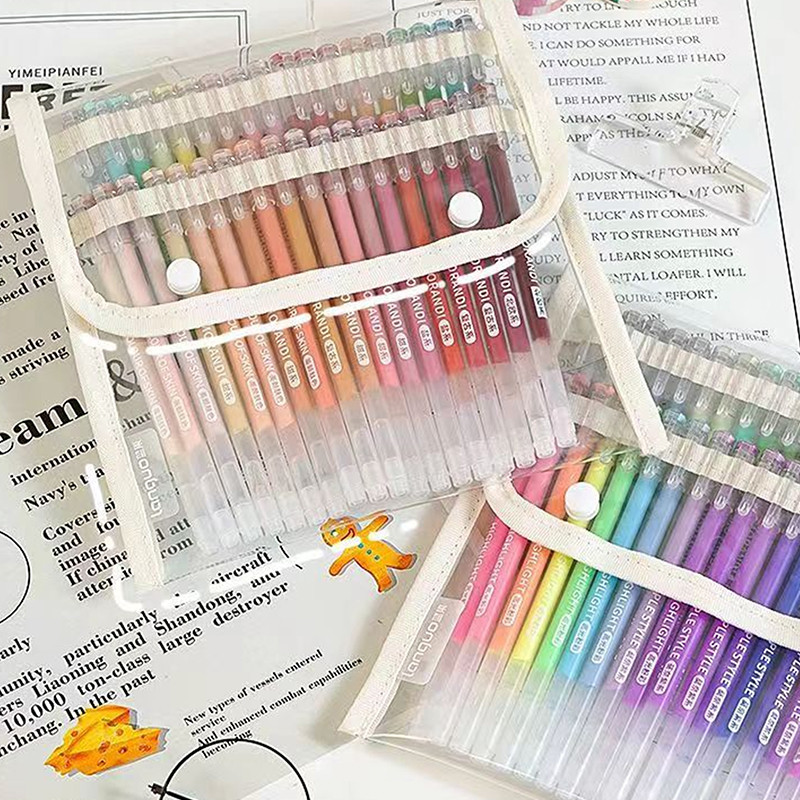 

Color Pen Pouch Hand Accounting Large Capacity Pen Storage Bag Can Hold 36/108 Gel Pens Case Portable Stationery Bag