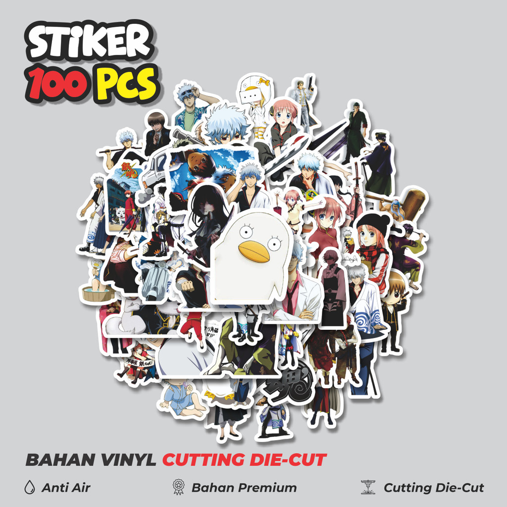 

Terbaru! 50 pcs Stiker Anime Series Gintama Character Mix 1 Dekorasi Lucu Kreatif untuk Notebook, Skateboard, HP