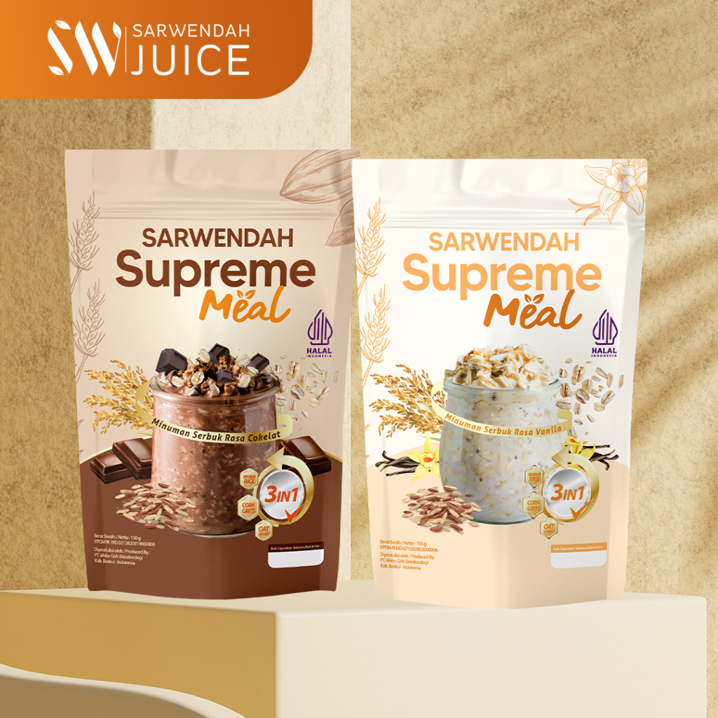 

Sarwendah Juice (Supreme Meal Isi 2) Sarwendah Supreme Meal 150 Gr Cokelat / Vanila- 2 Pcs