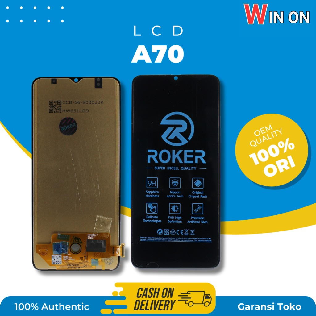 WIN ON - LCD TOUCHSCREEN SAMSUNG A70 / A705 / BUKAN OLED /NON OLED LCD TS FULLSET ORIGINAL