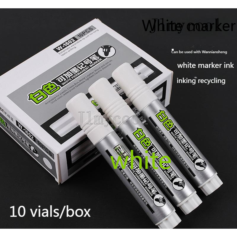 

White Marker Does Not Fade and Can Be Added with Ink Single Head Marker Oil-based White Pen Student Logistics Teacher Art Pen