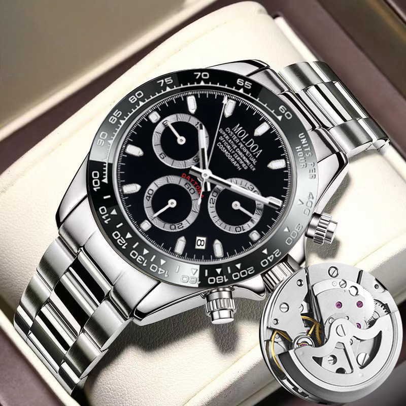 

Jam Tangan Pria Rolex Daytona Seri Tiga Mata Gerakan Otomatis Kalender Kerangka Tahan Air Luminous Jam Tangan Bisnis