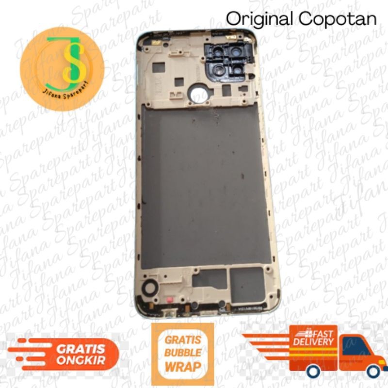 Backdoor + Tombol Luar Volume On Off + Lensa Kaca Kamera Oppo A15s Original Copotan