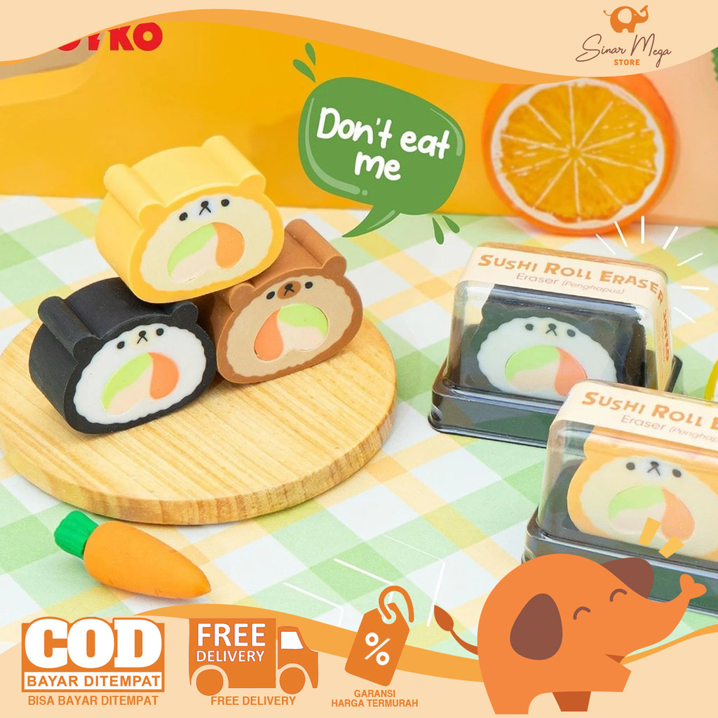 

JOYKO ER-153 Sushi Roll Eraser - Karet Penghapus Bentuk Sushi SATUAN Lucu Murah