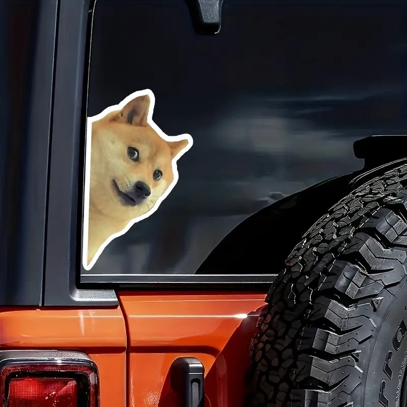 JT231# Cute Shiba Inu Peek Puppy Creative Vinyl Waterproof Decals Stickers For Cars, Laptops, Wall W