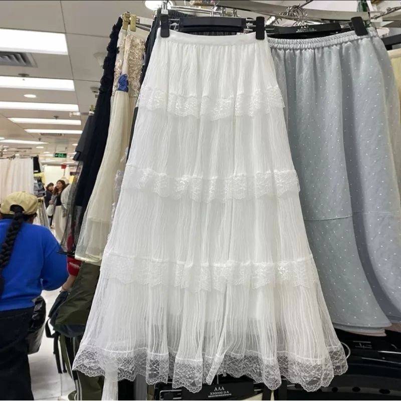 FOPE.DUSTYZ Rok Import Tutu Susun Renda Terbaru/Rok Panjang Import