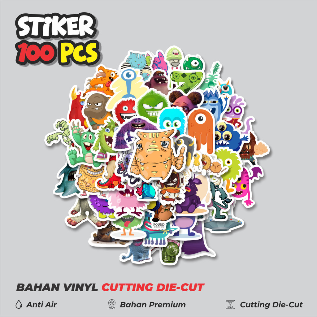 

Terbaru! 50 pcs Stiker Monster Art Illustration Karakter Mix 4 Dekorasi Lucu Kreatif untuk Notebook, Skateboard, HP