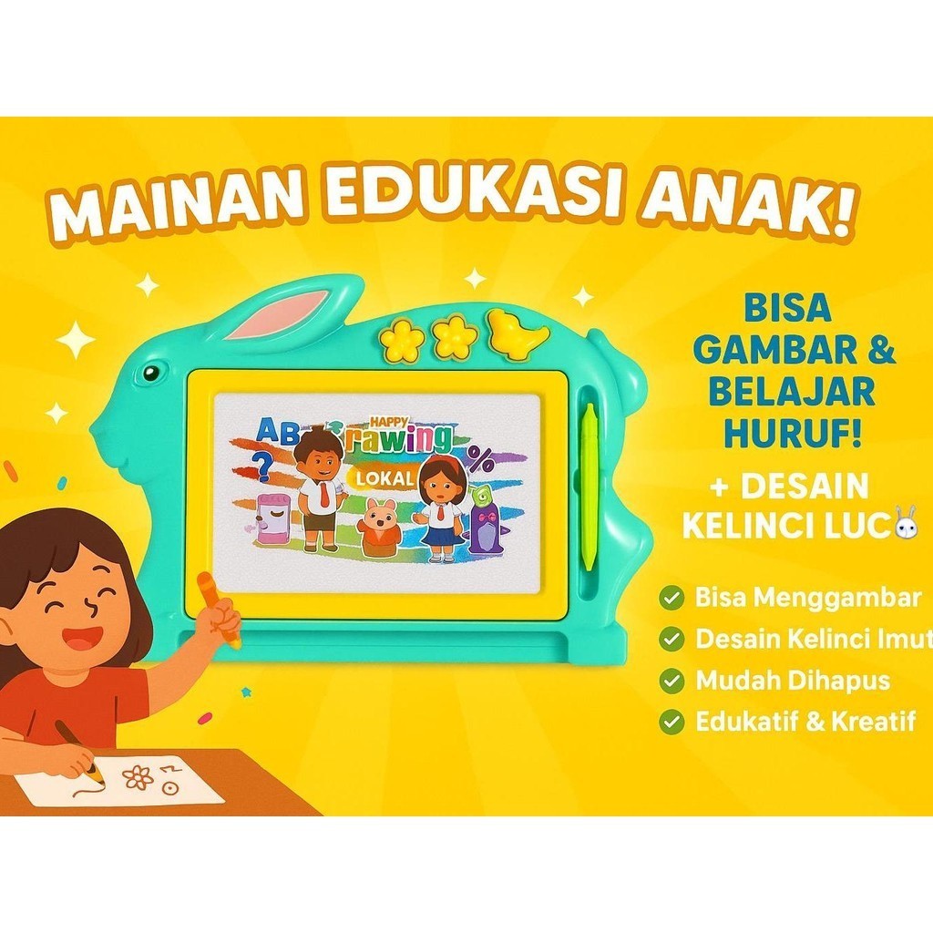 

WINNO TOYSLAND - GRATIS ONGKIR Mainan Edukasi Drawing Magnet Gratis Pensil dan Penghapus LKL kids Belajar menggambar dan menulis mudan dibawa kemana-mana Anak Plastik Tulis Kereta