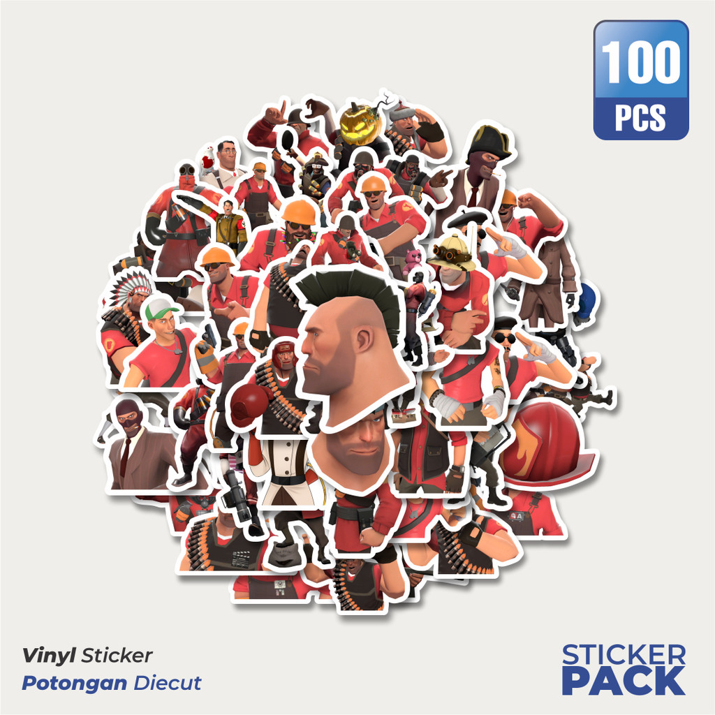 

MURAH 100 PCS Stiker Game Series Team Fortres Character V8 Waterproof Aesthetic- Untuk Laptop, Motor, dan Helm - Paper Stationery Pack