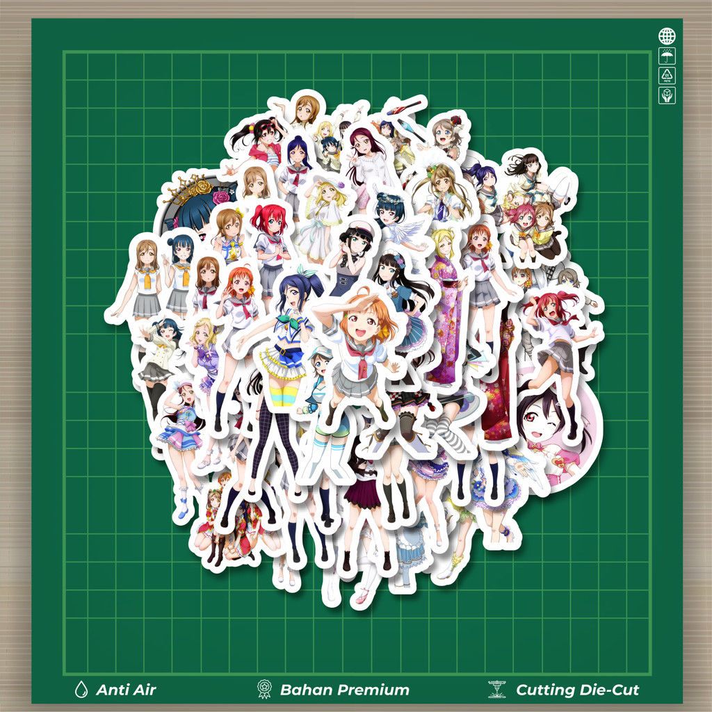 

HOT 50 PCS STIKER Stiker Anime Series Love Live Character Mix 1 Stiker Fashion Cars Decal Dingin Kartu Album Custom Vinyl Anti Air- Sticker Aesthetic Buku Journal Koper Casing HP Tablet Laptop Helm Motor Botol Minum